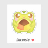 Niedlicher Grüner Frosch Holding Mexican Polvoron  Aufkleber (Blatt)