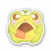 Niedlicher Grüner Frosch Holding Mexican Polvoron Aufkleber (Vorderseite)