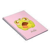 Niedlicher Grüner Frosch Holding Mexican Polvoron Notizblock (Rechte Seite)