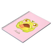 Niedlicher Grüner Frosch Holding Mexican Polvoron Notizblock (Linke Seite)