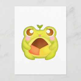 Niedlicher Grüner Frosch Holding Mexican Polvoron  Postkarte