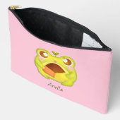 Niedlicher Grüner Frosch Holding Mexican Polvoron Zubehörtasche (Offen)