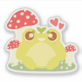 Niedlicher grüner Frosch in der Natur Aufkleber (Vorderseite)