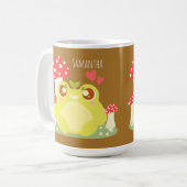 Niedlicher grüner Frosch in der Natur Kaffeetasse (Vorderseite Links)