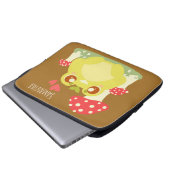 Niedlicher grüner Frosch in der Natur Laptopschutzhülle (Vorne Knopf)