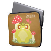 Niedlicher grüner Frosch in der Natur Laptopschutzhülle (Vorderseite Links)