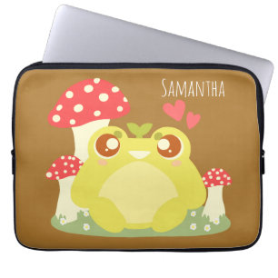 Niedlicher grüner Frosch in der Natur Laptopschutzhülle