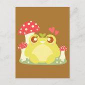 Niedlicher grüner Frosch in der Natur Postkarte (Vorderseite)