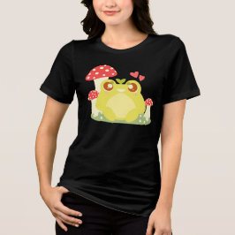Niedlicher grüner Frosch in der Natur Tri-Blend Shirt