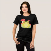 Niedlicher grüner Frosch in der Natur Tri-Blend Shirt (Vorderseite voll)