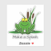 Niedlicher grüner Frosch, kundenspezifisch geschni Aufkleber (Blatt)