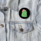 Niedlicher Grüner Frosch mit Mushroom-Hut Button (Beispiel)