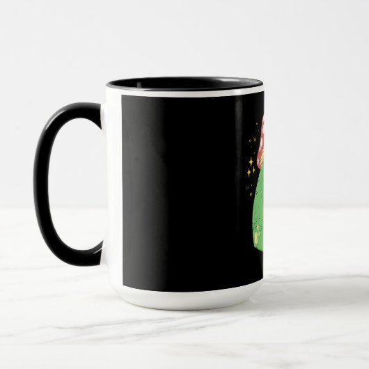 Niedlicher Grüner Frosch mit Mushroom-Hut Tasse (Links)