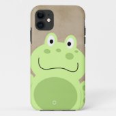 Niedlicher grüner Frosch Rustikaler Happy Lächeln Case-Mate iPhone Hülle (Rückseite)