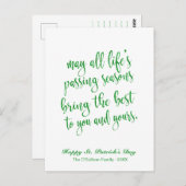 Niedlicher grüner Glitzer Irish Toast St. Patrick' Postkarte (Vorne/Hinten)