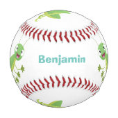 Niedlicher Grüner-Happy-Cartoon Baseball (Vorderseite)