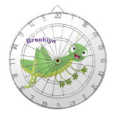 Niedlicher Grüner-Happy-Cartoon Dartscheibe (vorne)