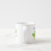 Niedlicher Grüner-Happy-Cartoon Espressotasse (Rückseite)