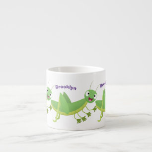 Niedlicher Grüner-Happy-Cartoon Espressotasse