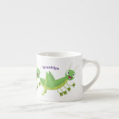 Niedlicher Grüner-Happy-Cartoon Espressotasse (Rechts)