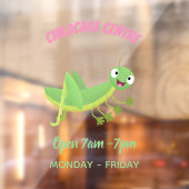 Niedlicher Grüner-Happy-Cartoon Fensteraufkleber (Blatt 2)