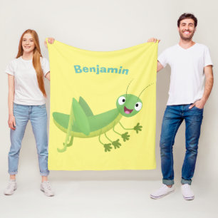 Niedlicher Grüner-Happy-Cartoon Fleecedecke