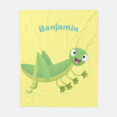 Niedlicher Grüner-Happy-Cartoon Fleecedecke (Vorderseite)