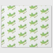 Niedlicher Grüner-Happy-Cartoon Geschenkpapier (Flach)