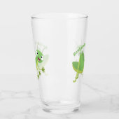 Niedlicher Grüner-Happy-Cartoon Glas (Links)
