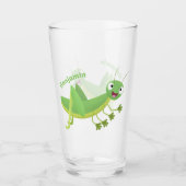 Niedlicher Grüner-Happy-Cartoon Glas (Vorderseite)