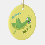 Niedlicher Grüner-Happy-Cartoon Keramik Ornament (Rechts)