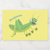 Niedlicher Grüner-Happy-Cartoon Lebensmitteletikett (Einzelnes Label)