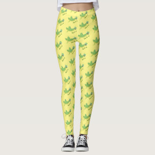 Niedlicher Grüner-Happy-Cartoon Leggings