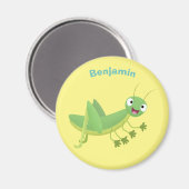 Niedlicher Grüner-Happy-Cartoon Magnet (Vorderseite/Rückseite)