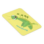 Niedlicher Grüner-Happy-Cartoon Magnet (Rechte Seite)