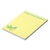 Niedlicher Grüner-Happy-Cartoon Notizblock (Rotiert)