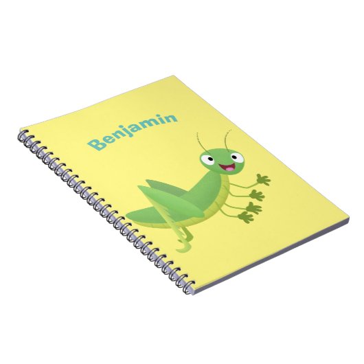 Niedlicher Grüner-Happy-Cartoon Notizblock (Rechte Seite)