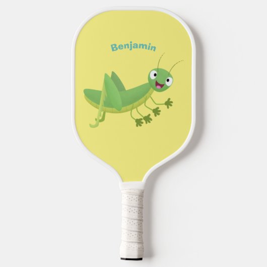 Niedlicher Grüner-Happy-Cartoon Pickleball Schläger (Rückseite)
