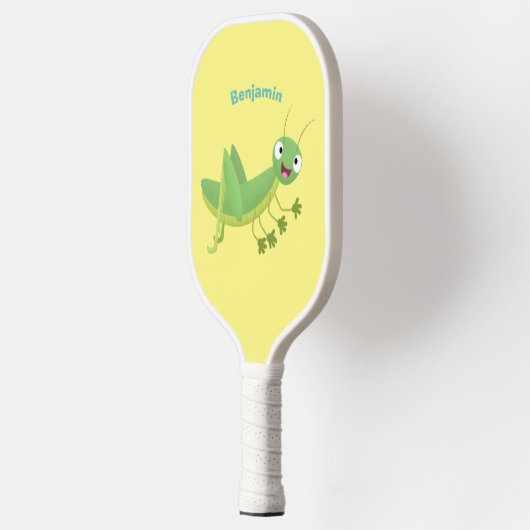 Niedlicher Grüner-Happy-Cartoon Pickleball Schläger (Links)