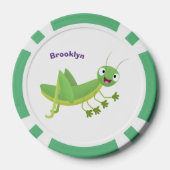 Niedlicher Grüner-Happy-Cartoon Pokerchips (Rückseite)