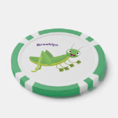 Niedlicher Grüner-Happy-Cartoon Pokerchips (Einzeln)