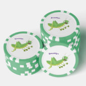 Niedlicher Grüner-Happy-Cartoon Pokerchips (Stapel)