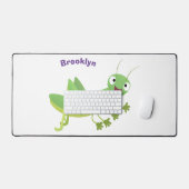 Niedlicher Grüner-Happy-Cartoon Schreibtischunterlage (Tastatur & Maus)