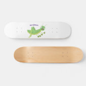Niedlicher Grüner-Happy-Cartoon Skateboard (Horizontal)