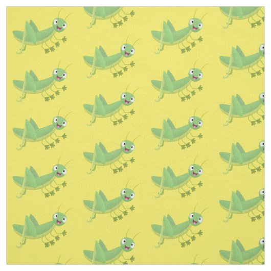 Niedlicher Grüner-Happy-Cartoon Stoff (Muster)