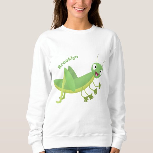 Niedlicher Grüner-Happy-Cartoon Sweatshirt (Vorderseite)