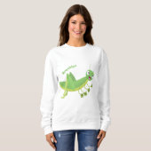 Niedlicher Grüner-Happy-Cartoon Sweatshirt (Vorne ganz)