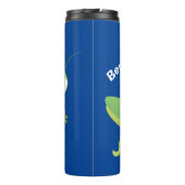 Niedlicher Grüner-Happy-Cartoon Thermosbecher (Rückseite)