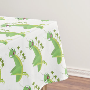 Niedlicher Grüner-Happy-Cartoon Tischdecke