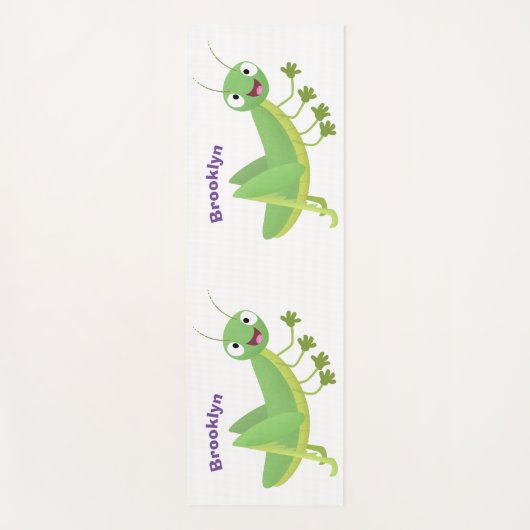 Niedlicher Grüner-Happy-Cartoon Yogamatte (Vorderseite)